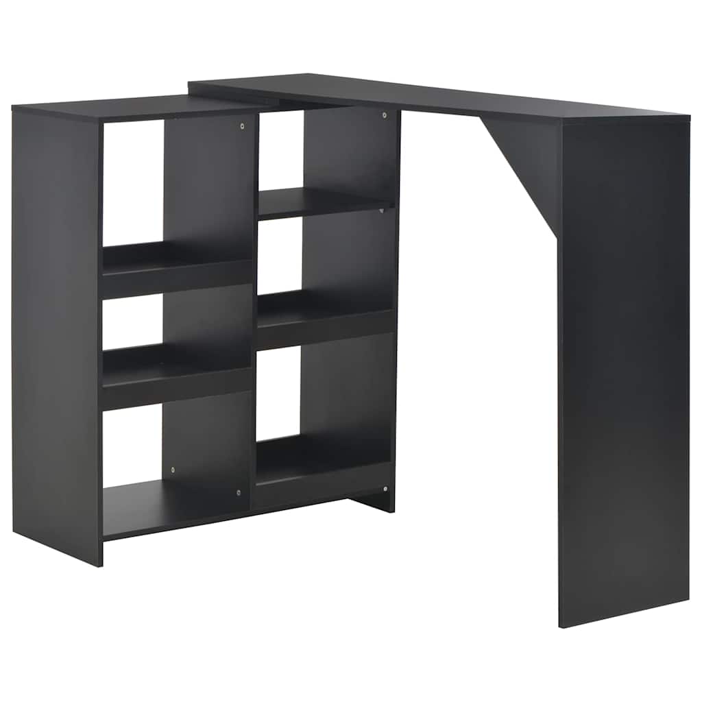 Tall bar table with mobile shelf white 138x39x110 cm
