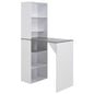 White tall bar table with cabinet 115x59x200 cm