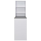 Mesa alta de bar con armario blanca 115x59x200 cm