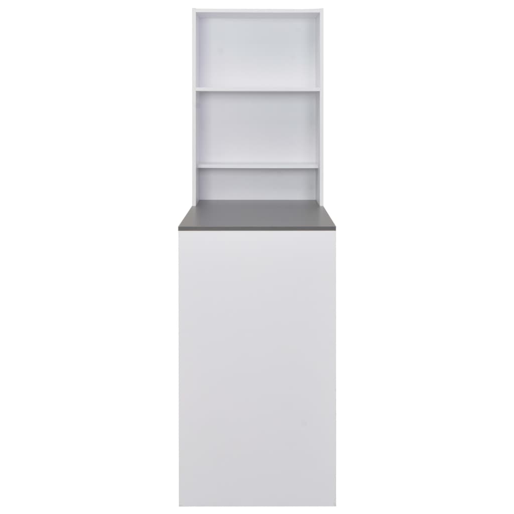 Mesa alta de bar con armario blanca 115x59x200 cm