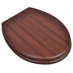 Asiento de inodoro con tapas 2 uds MDF marrón