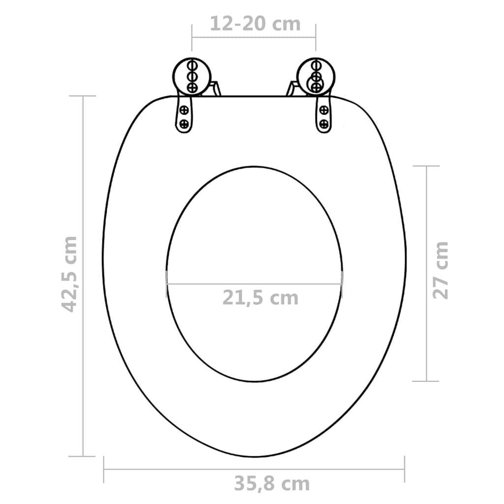 Asiento de inodoro con tapas 2 uds MDF marrón