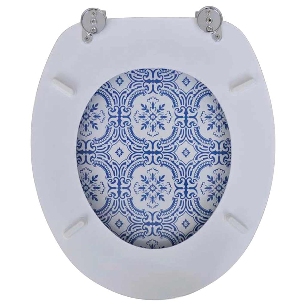 Asiento inodoro con tapa 2 uds MDF porcelana