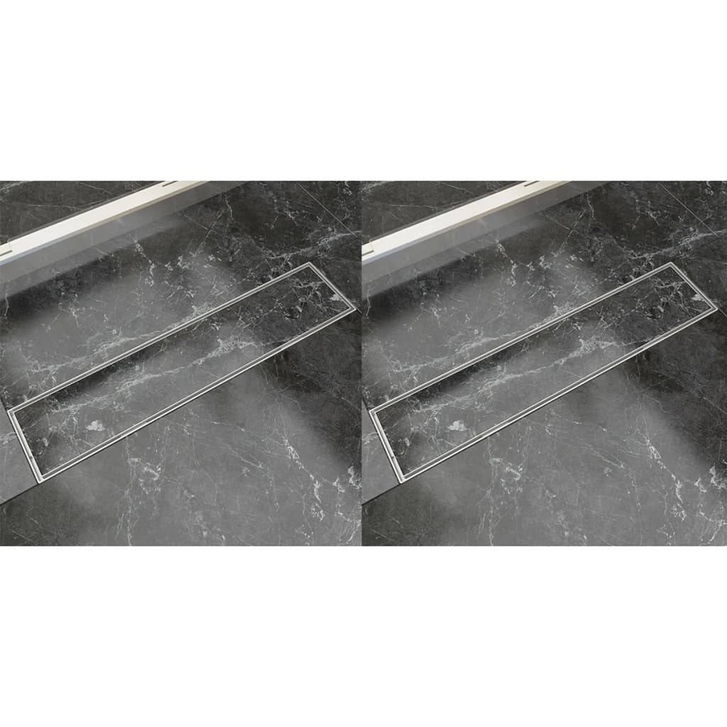 Desagüe ducha lineal 2 pzs burbuja 630x140 mm acero inoxidable