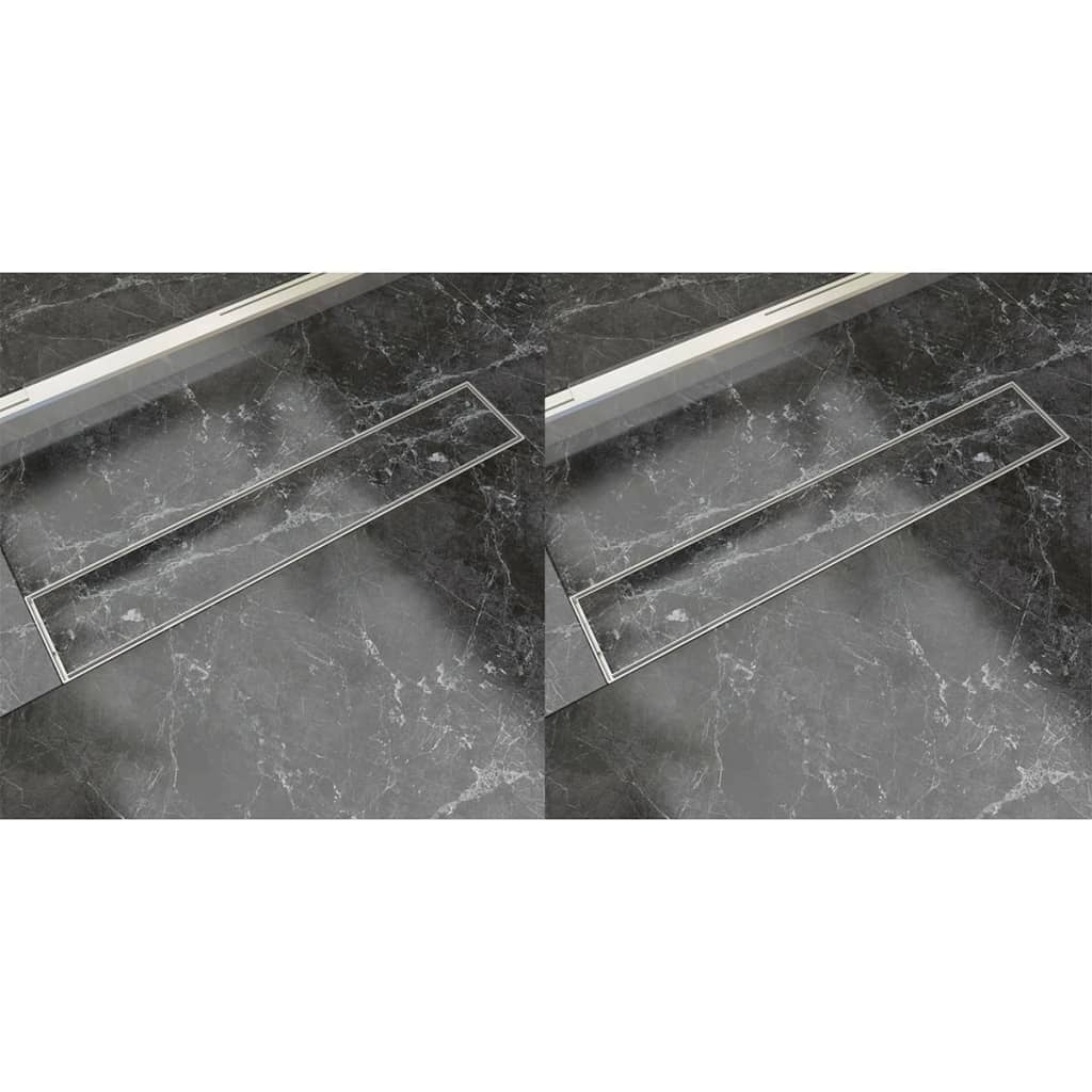 Desagüe ducha lineal 2 pzs burbuja 630x140 mm acero inoxidable