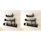 Estantes de pared 6 unidades negro