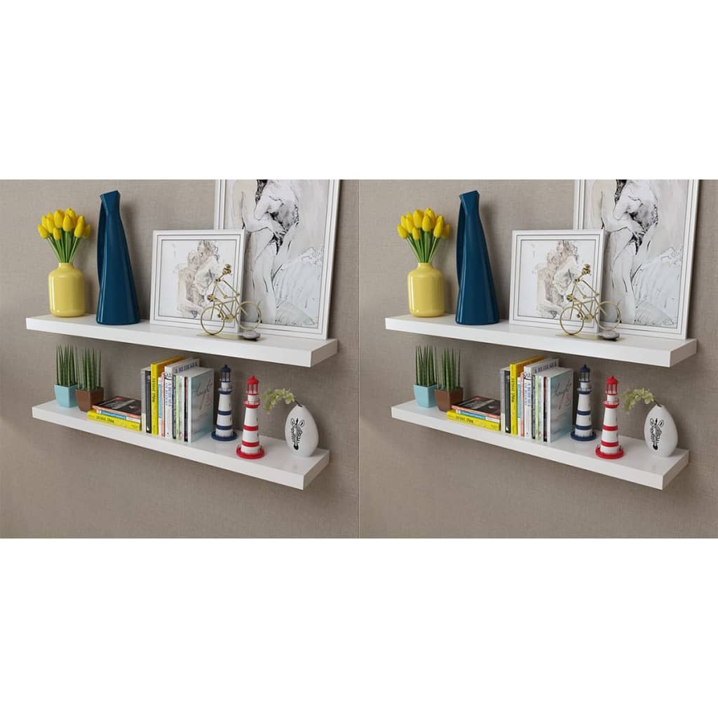 Estantes de pared 4 unidades blanco 100 cm
