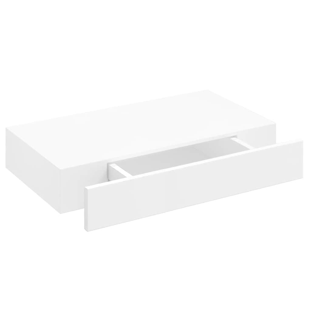 Estantes de pared flotantes con cajones 2 uds blanco 48 cm