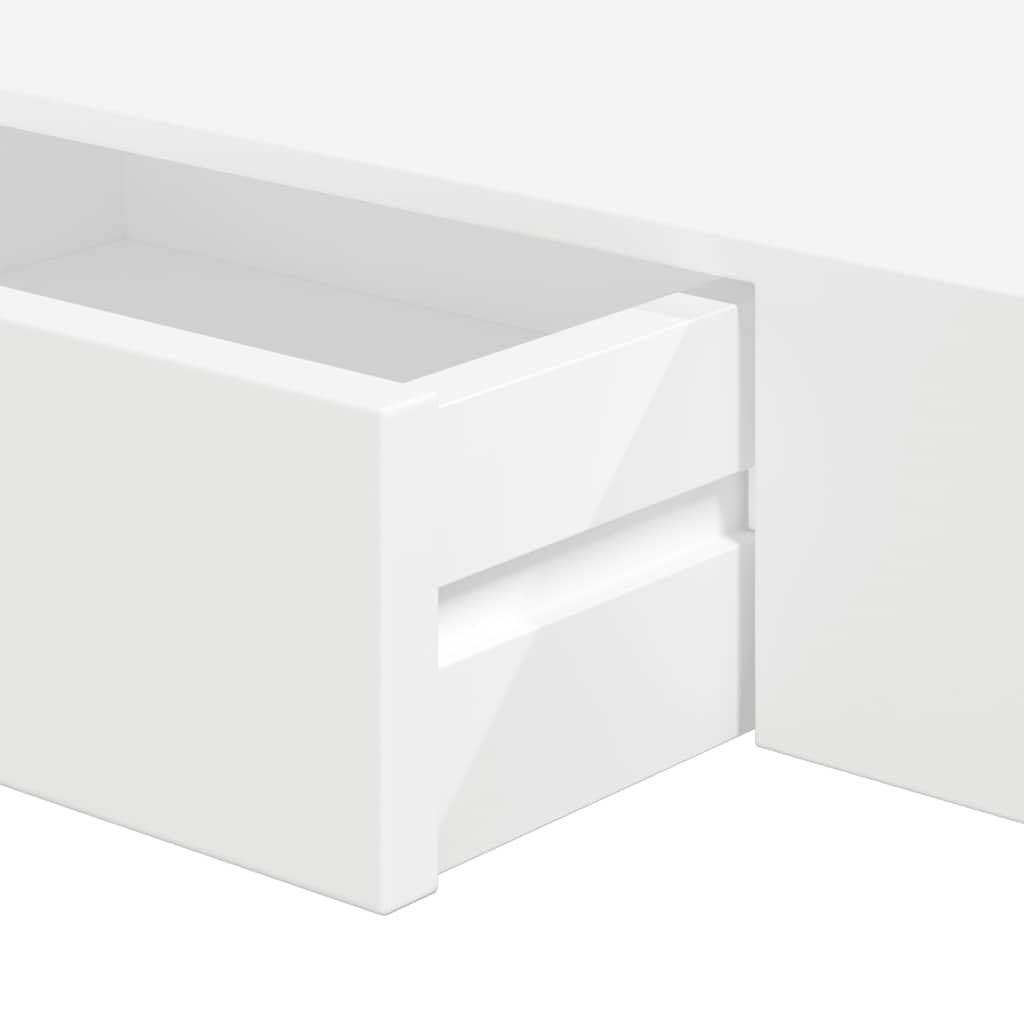 Estantes de pared flotantes con cajones 2 uds blanco 48 cm