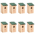 Casa para pájaros 8 unidades madera 12x12x22 cm