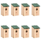 Casa para pájaros 8 unidades madera 12x12x22 cm