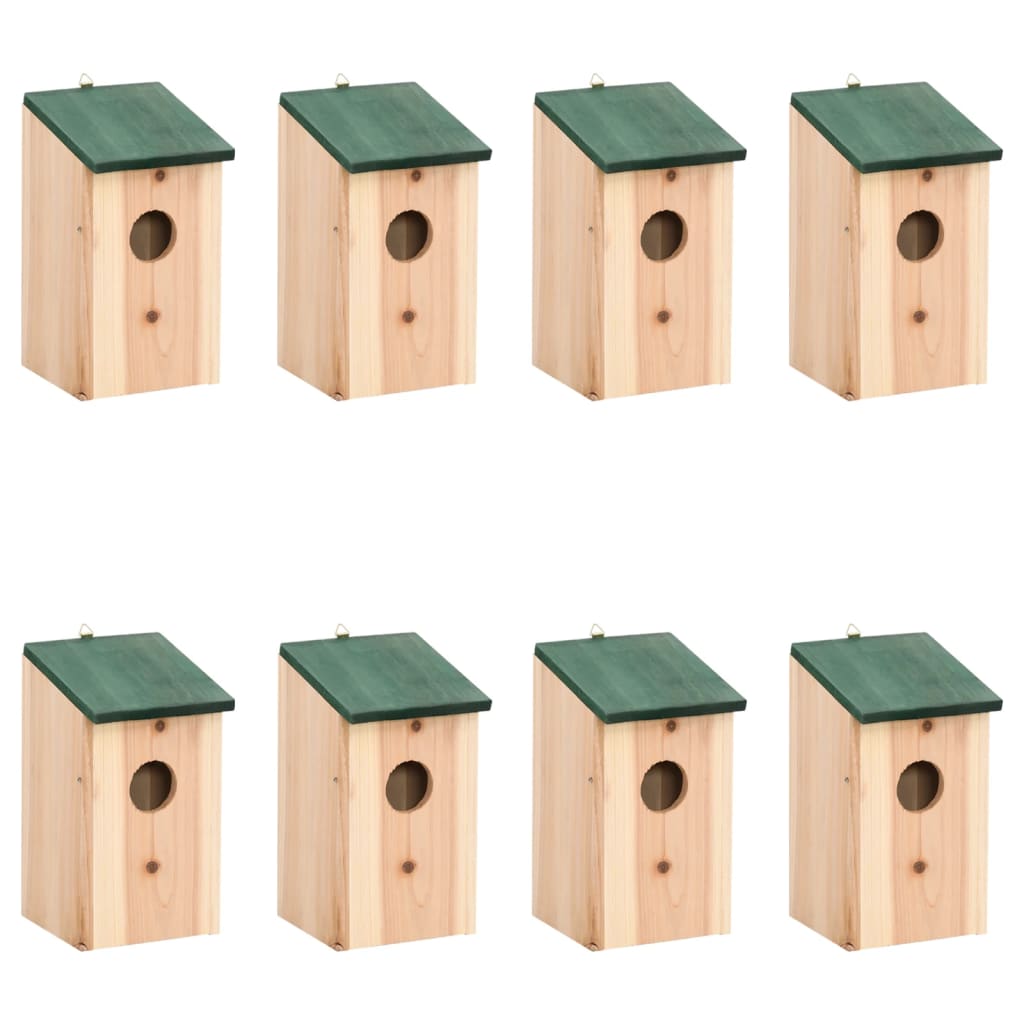 Casa para pájaros 8 unidades madera 12x12x22 cm