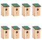 Birdhouse 8 units wood 12x12x22 cm