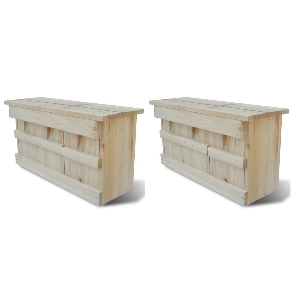 Casas para gorriones 2 unidades madera 44x15,5x21,5 cm