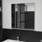Espejo de pared con estante de vidrio templado 100x60 cm