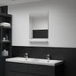 Espejo de pared con estante de vidrio templado 100x60 cm