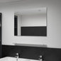 Espejo de pared con estante de vidrio templado 100x60 cm