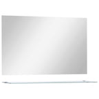 Espejo de pared con estante de vidrio templado 100x60 cm