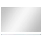 Espejo de pared con estante de vidrio templado 100x60 cm