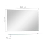 Espejo de pared con estante de vidrio templado 100x60 cm