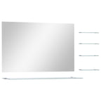 Espejo de pared con 5 estantes plateado 100x60 cm