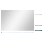 Espejo de pared con 5 estantes plateado 100x60 cm