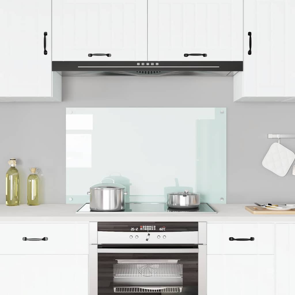 Splashback kitchen tempered glass milk color 100x40 cm