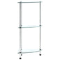 Estantería 3 niveles cristal templado negro 30x30x67 cm