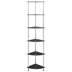 Estantería 6 niveles vidrio templado negro 30x30x160 cm
