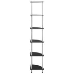 Estantería 6 niveles vidrio templado negro 30x30x160 cm