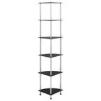 Estantería 6 niveles vidrio templado negro 30x30x160 cm