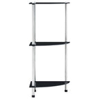Estantería 3 niveles cristal templado negro 30x30x67 cm