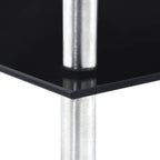 Estantería 3 niveles cristal templado negro 30x30x67 cm