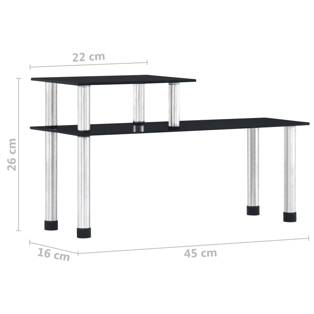 Estantería de cocina vidrio templado negro 45x16x26 cm