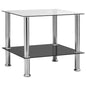 Mesa auxiliar de vidrio templado transparente 45x50x45 cm
