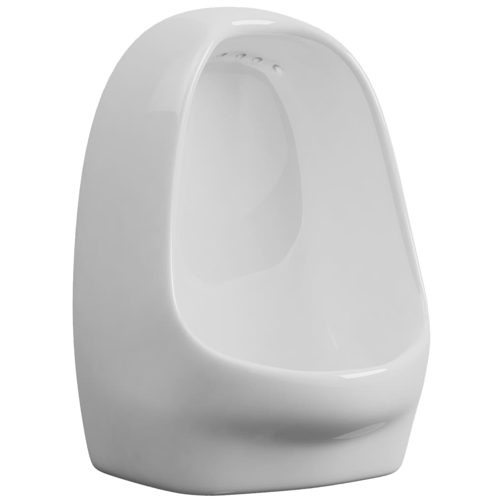 Urinario de pared con válvula de descarga cerámica blanco