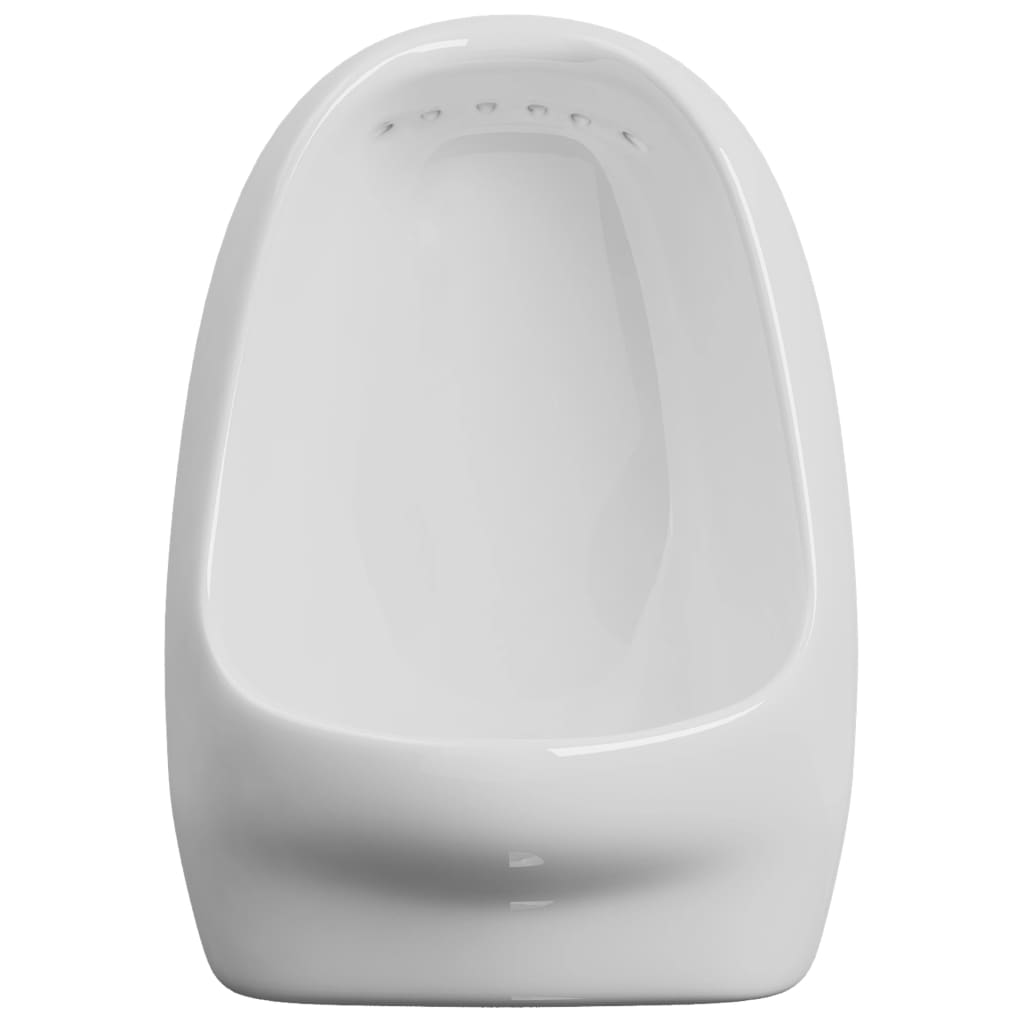 Urinario de pared con válvula de descarga cerámica blanco