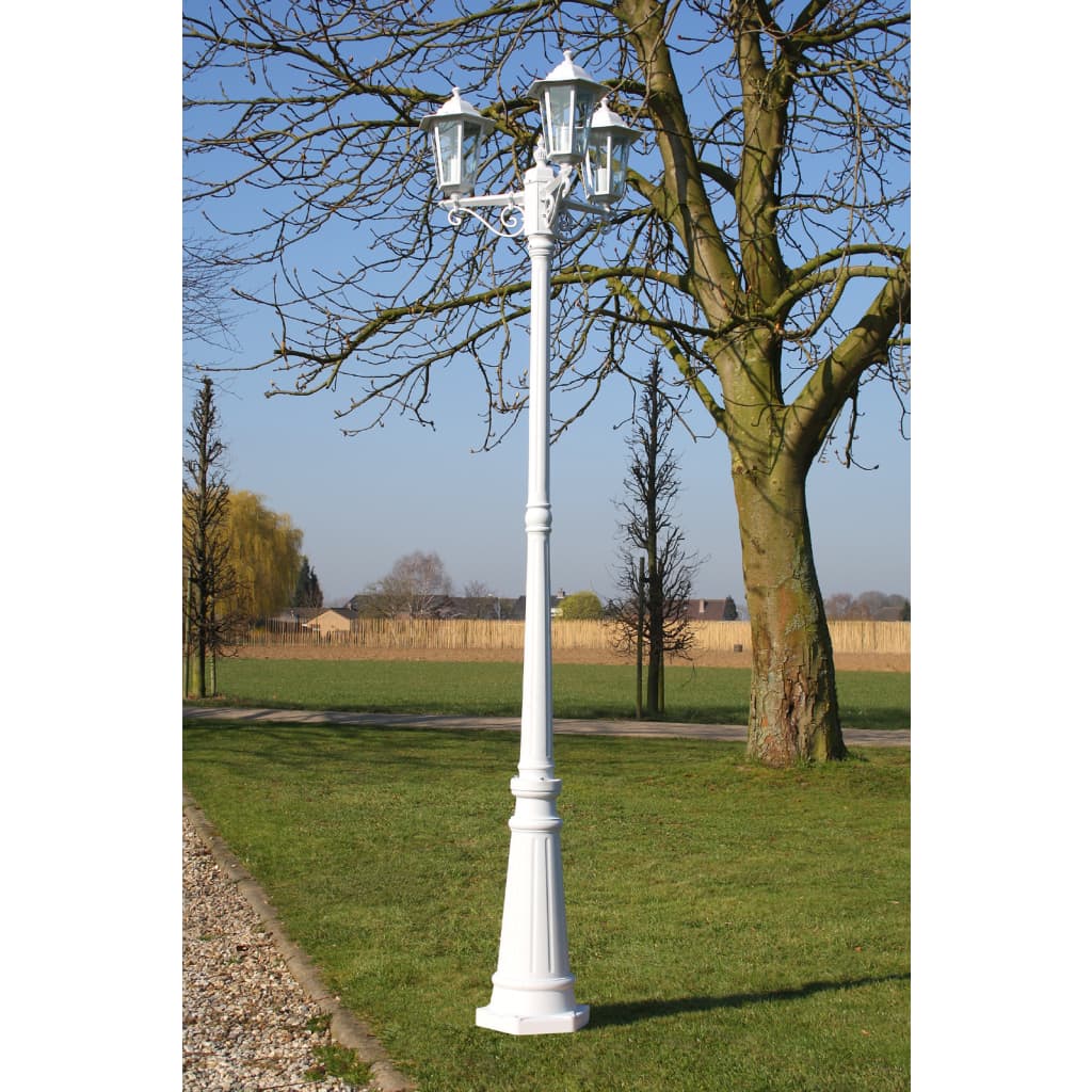 Farola de jardín 2 brazos 215 cm verde oscuro/negro aluminio