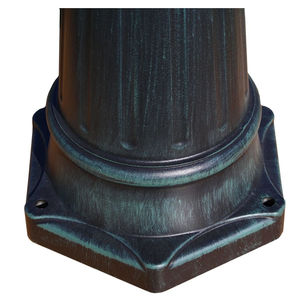 Farola de jardín 2 brazos 215 cm verde oscuro/negro aluminio