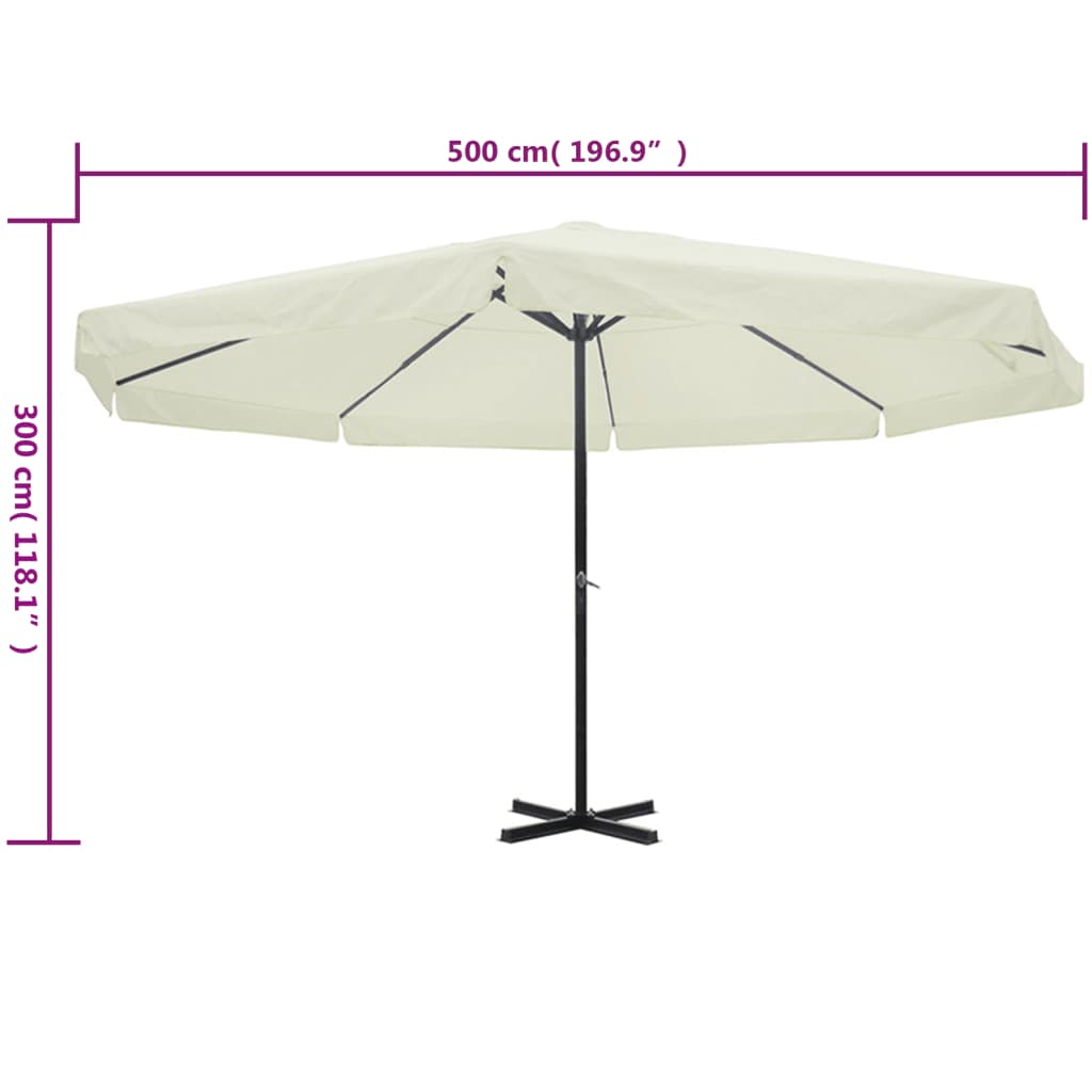 Sombrilla aluminio blanco 500 cm