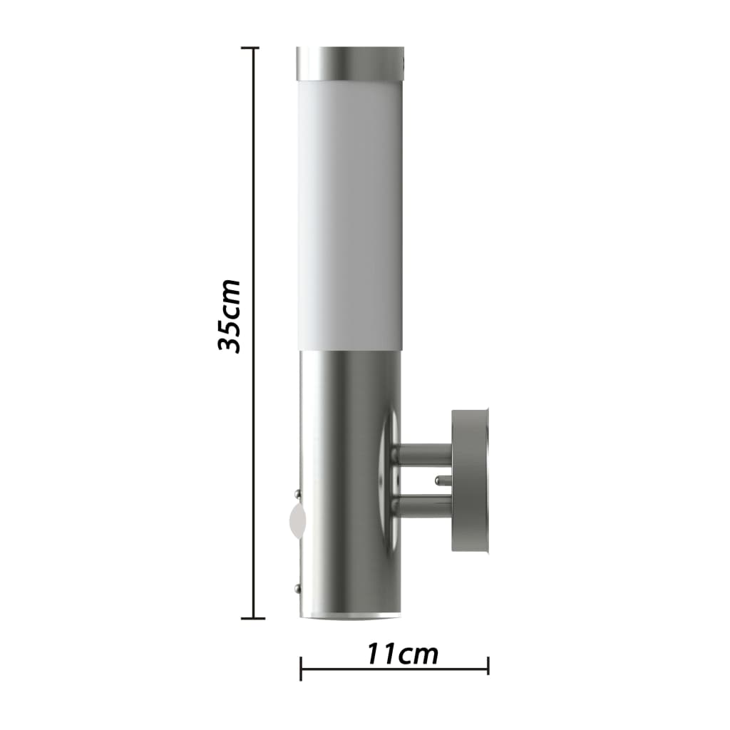 Aplique de exterior con detector de movimiento acero inoxidable