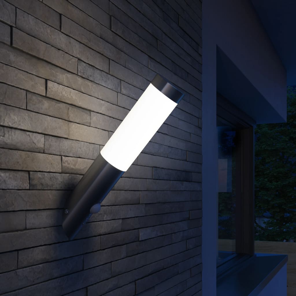 Aplique de exterior con sensor, resistente al agua, RVS