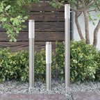Juego de lámparas de jardín 3 pzas acero inoxidable impermeable