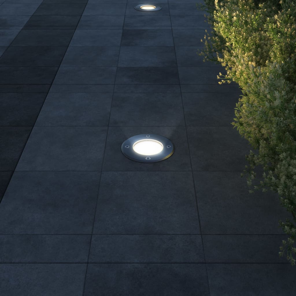 Focos LED empotrables de suelo de jardín redondos 3 uds