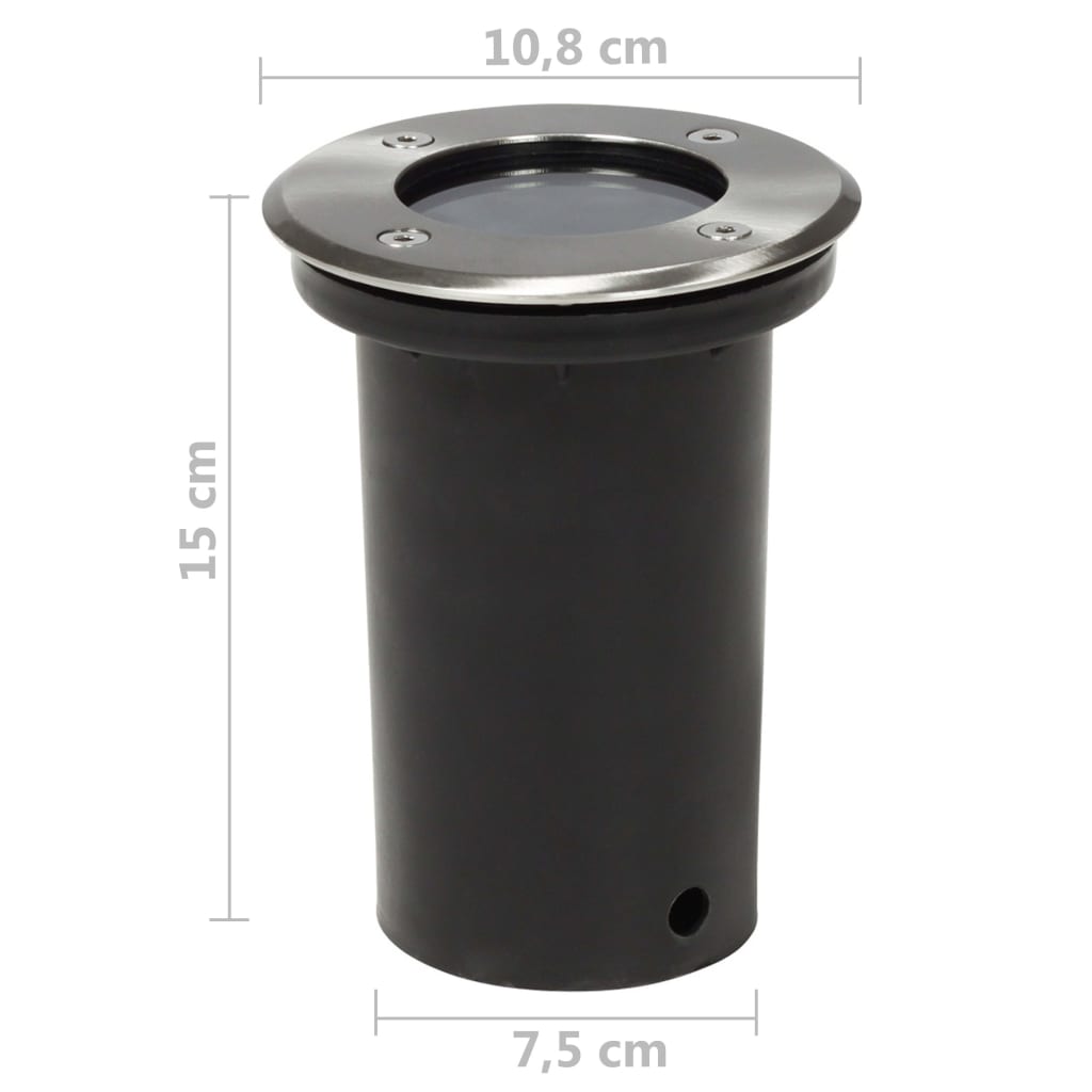 Focos LED empotrables de suelo de jardín redondos 3 uds