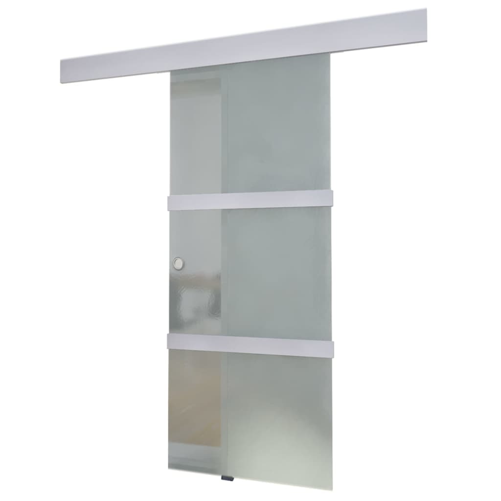 Sliding glass and aluminum door 178 cm silver