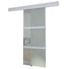 Sliding glass and aluminum door 178 cm silver