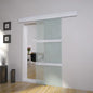 Sliding glass and aluminum door 178 cm silver