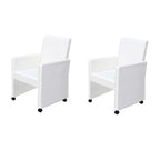 Sillas de comedor 2 unidades cuero sintético blanco