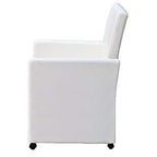 Sillas de comedor 2 unidades cuero sintético blanco